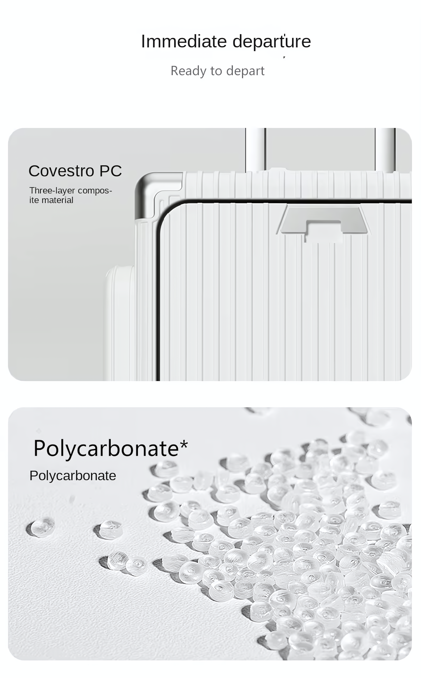 Three-Opening Multi-Functional Travel White Luggage