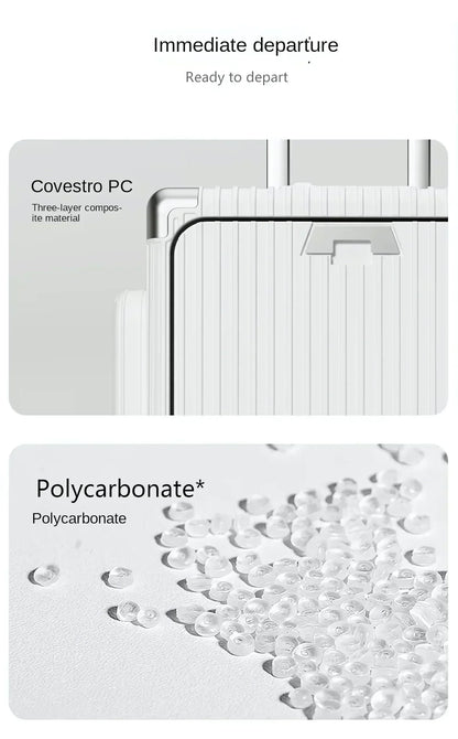 Three-Opening Multi-Functional Travel Gray Luggage