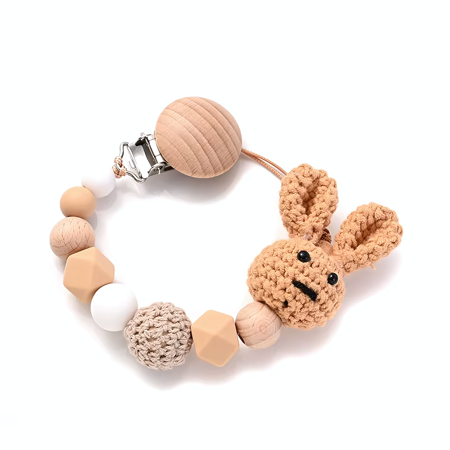 Woody Baby Wooden Pacifier Clip