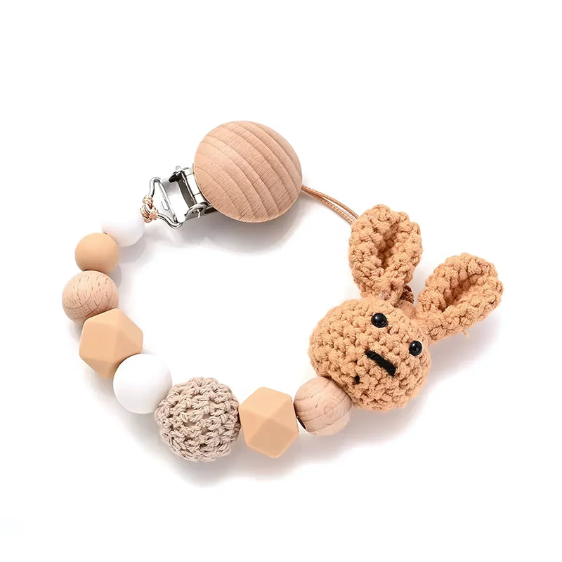 Woody Baby Wooden Pacifier Clip