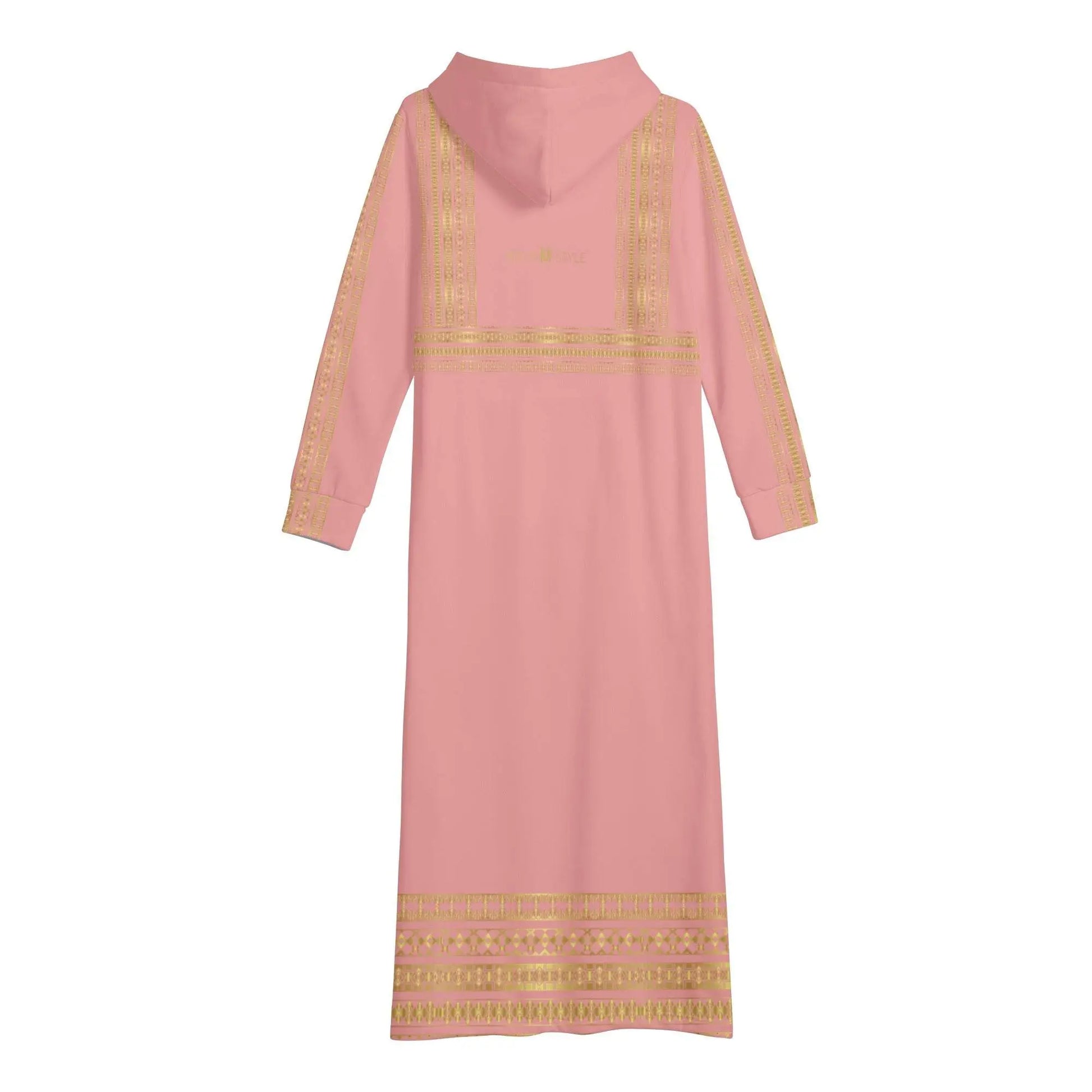 Shimmering Blush Casual Long Hoodie Dress - IVORYNN