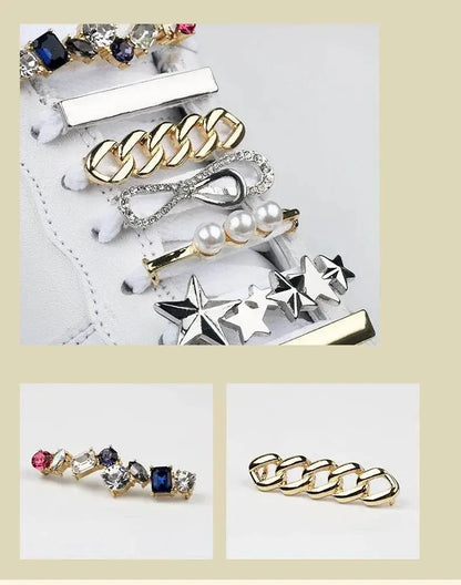 Shoelaces Clips Decoration Shiny Rhinestones - IVORYNN