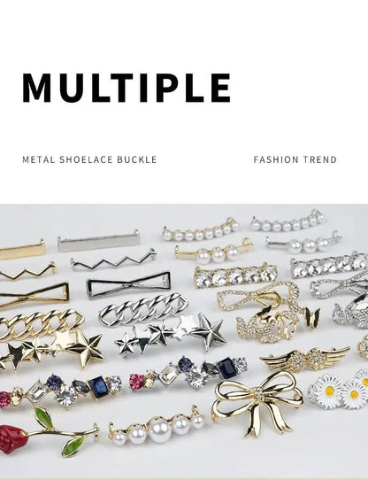 Shoelaces Clips Decoration Shiny Rhinestones - IVORYNN