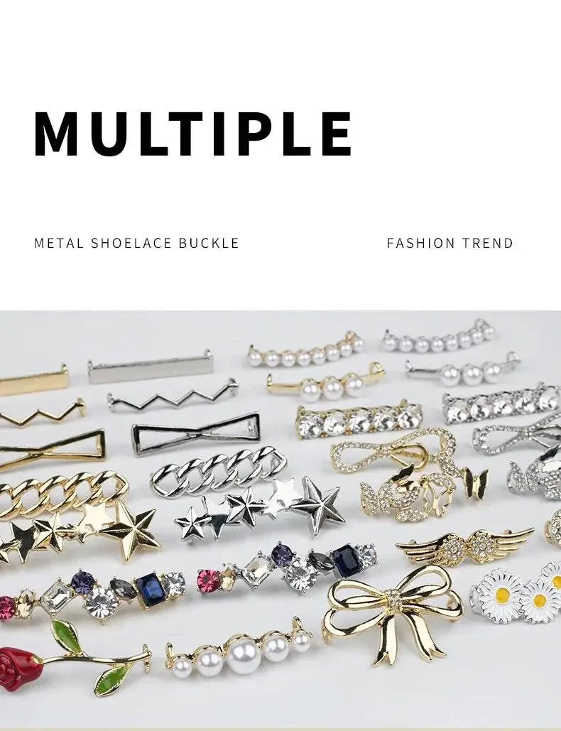 Shoelaces Clips Decoration Shiny Rhinestones - IVORYNN