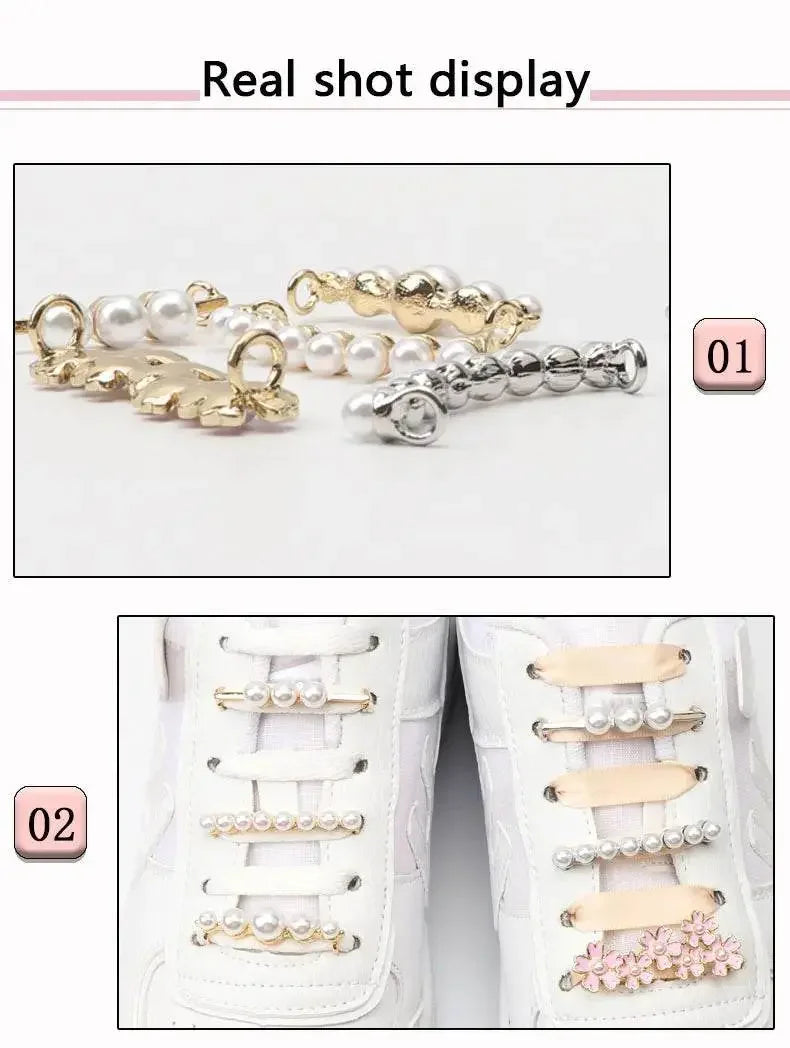 Shoelaces Clips Decoration Shiny Rhinestones - IVORYNN