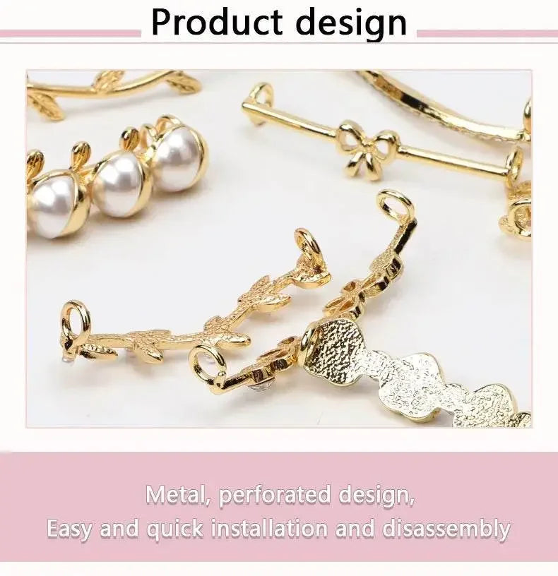 Shoelaces Clips Decoration Shiny Rhinestones - IVORYNN