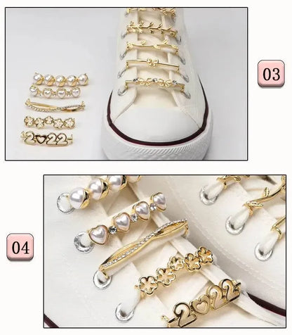 Shoelaces Clips Decoration Shiny Rhinestones - IVORYNN