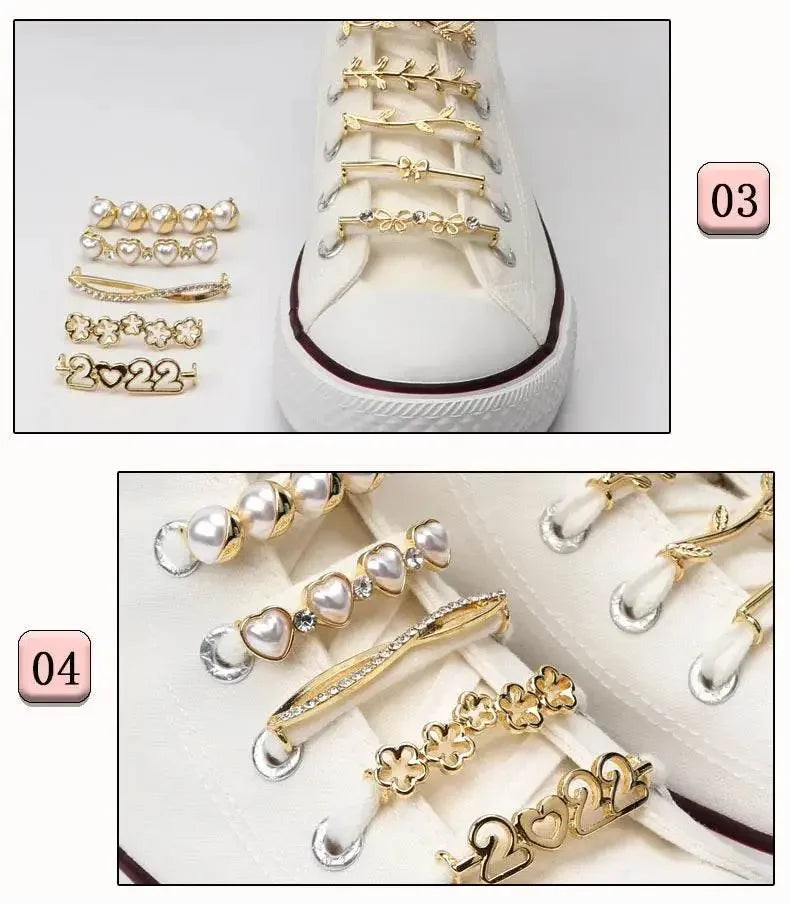 Shoelaces Clips Decoration Shiny Rhinestones - IVORYNN