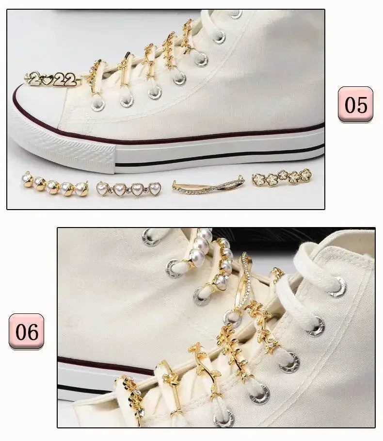 Shoelaces Clips Decoration Shiny Rhinestones - IVORYNN