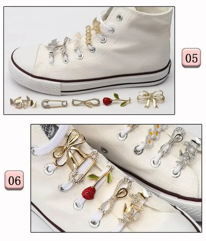 Shoelaces Clips Decoration Shiny Rhinestones - IVORYNN