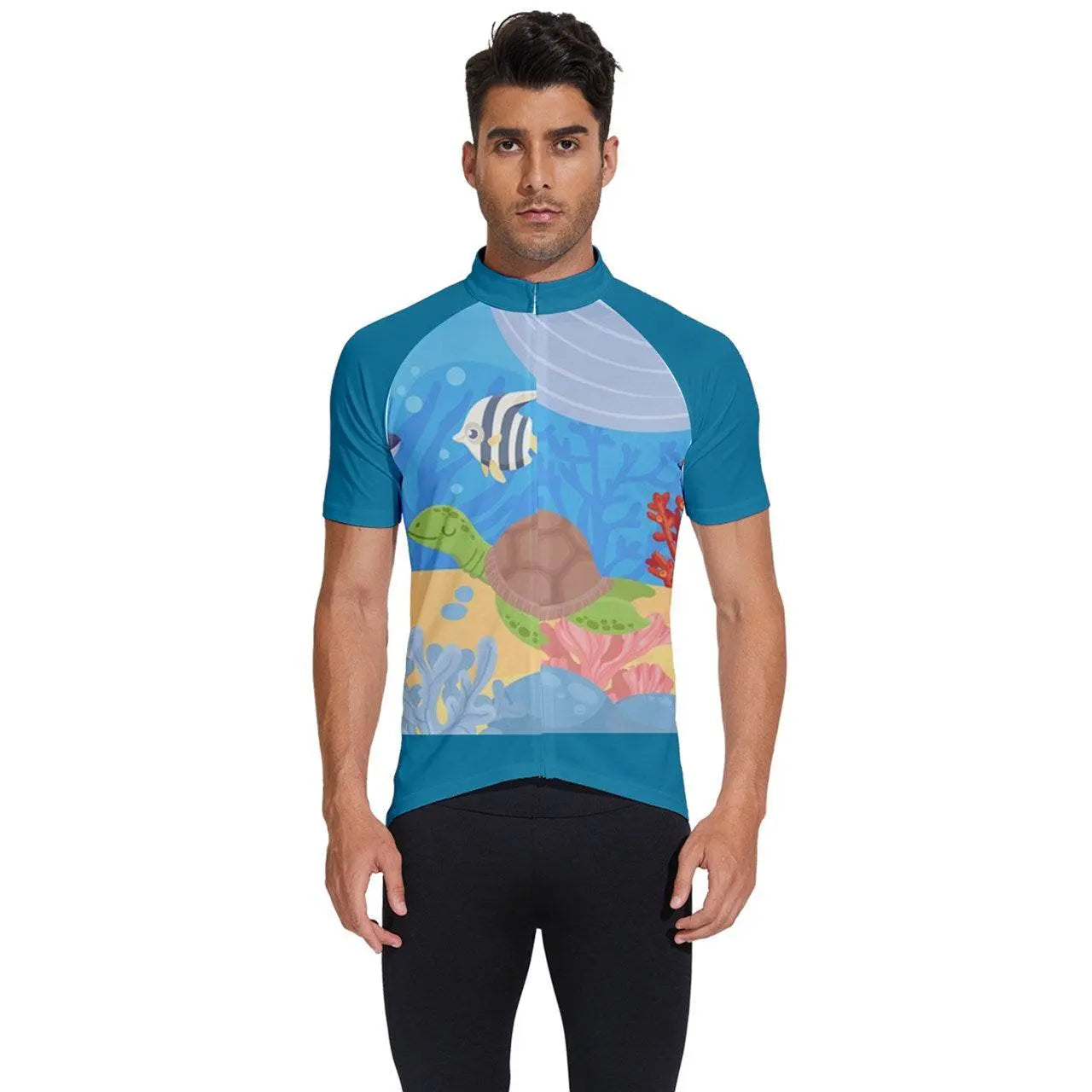 Short Sleeve Cycling Jersey - Sea Blue - IVORYNN