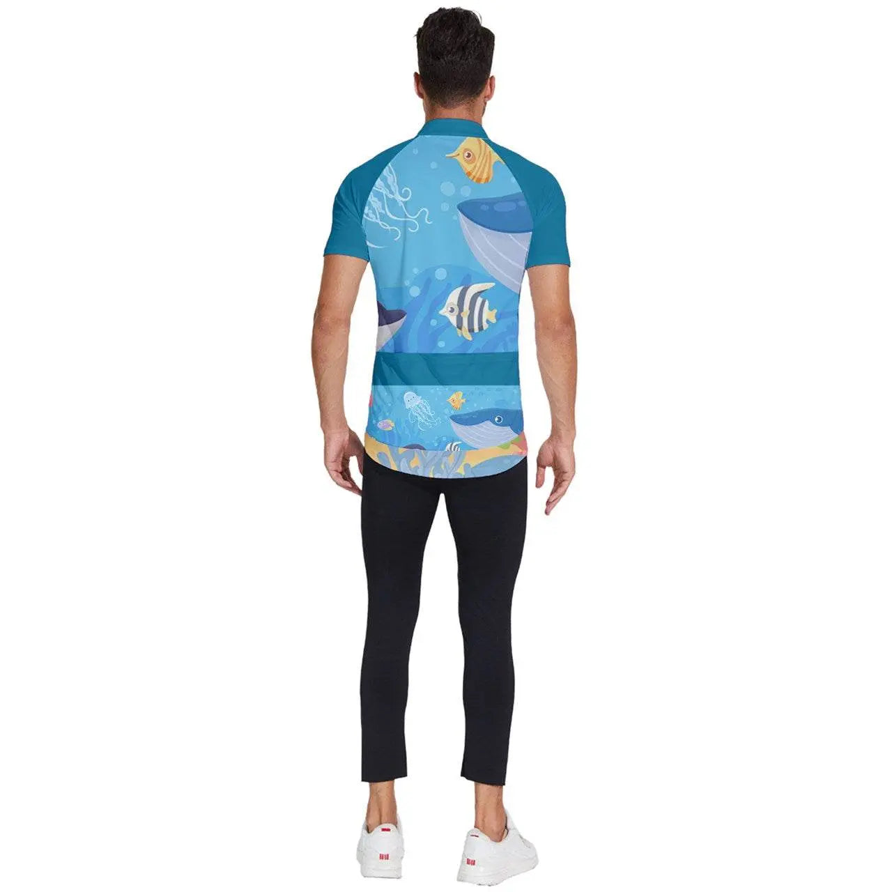 Short Sleeve Cycling Jersey - Sea Blue - IVORYNN