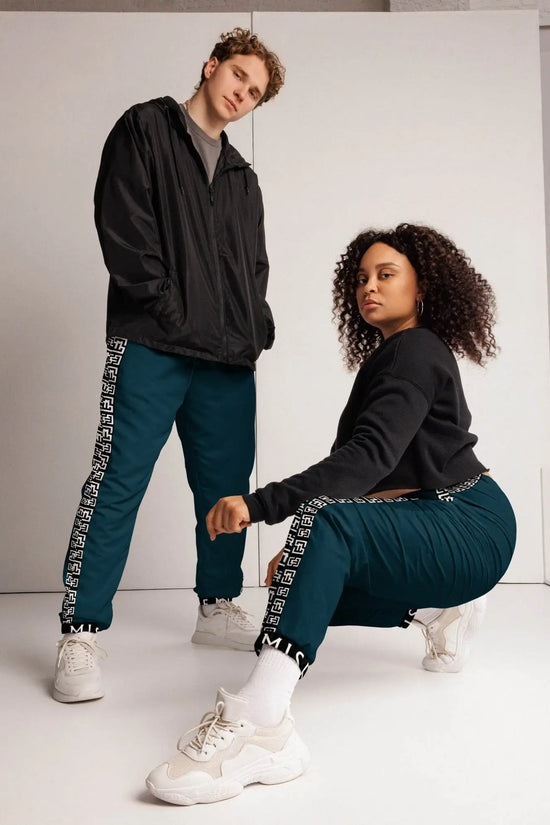 Side Solid Unisex  Blue Whale track pants - IVORYNN