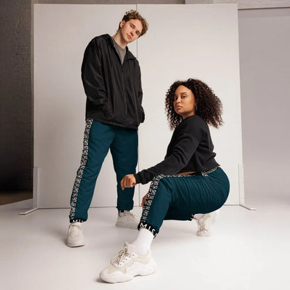 Side Solid Unisex  Blue Whale track pants - IVORYNN