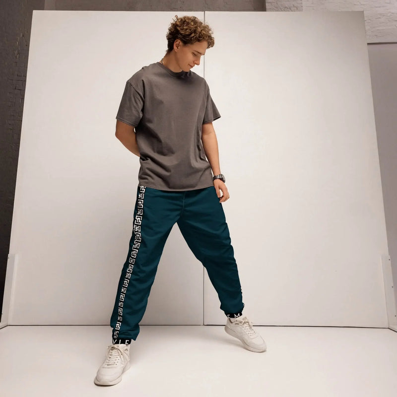 Side Solid Unisex  Blue Whale track pants - IVORYNN