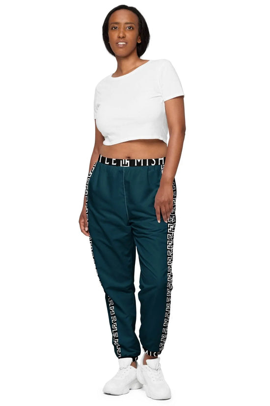 Side Solid Unisex  Blue Whale track pants - IVORYNN