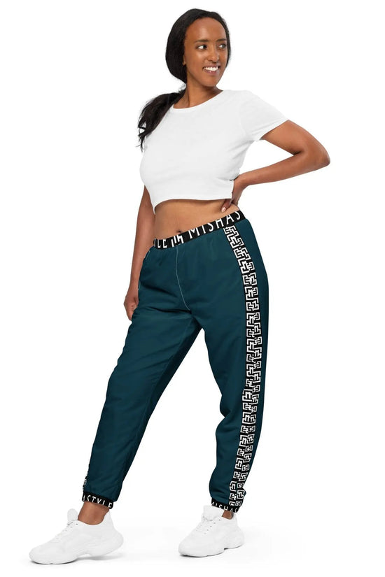 Side Solid Unisex  Blue Whale track pants - IVORYNN