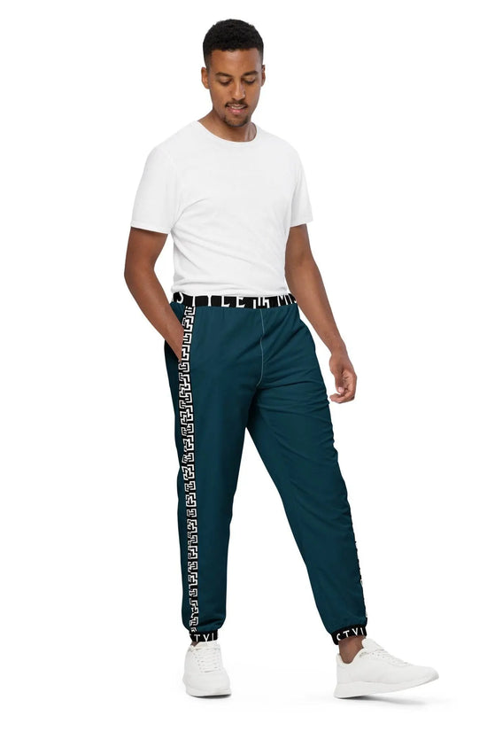 Side Solid Unisex  Blue Whale track pants - IVORYNN