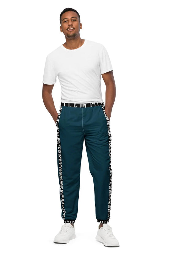Side Solid Unisex  Blue Whale track pants - IVORYNN
