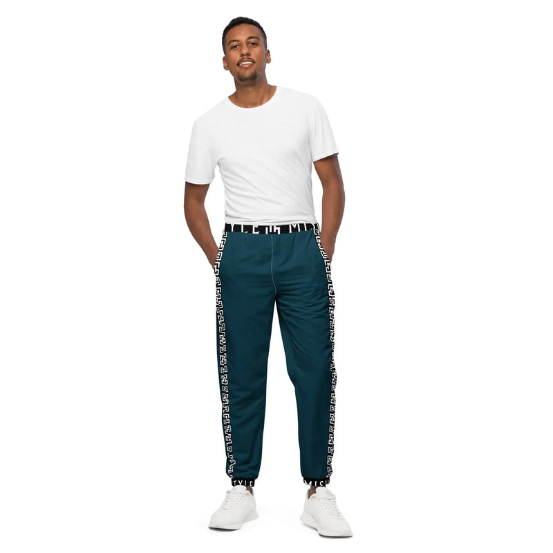 Side Solid Unisex  Blue Whale track pants - IVORYNN
