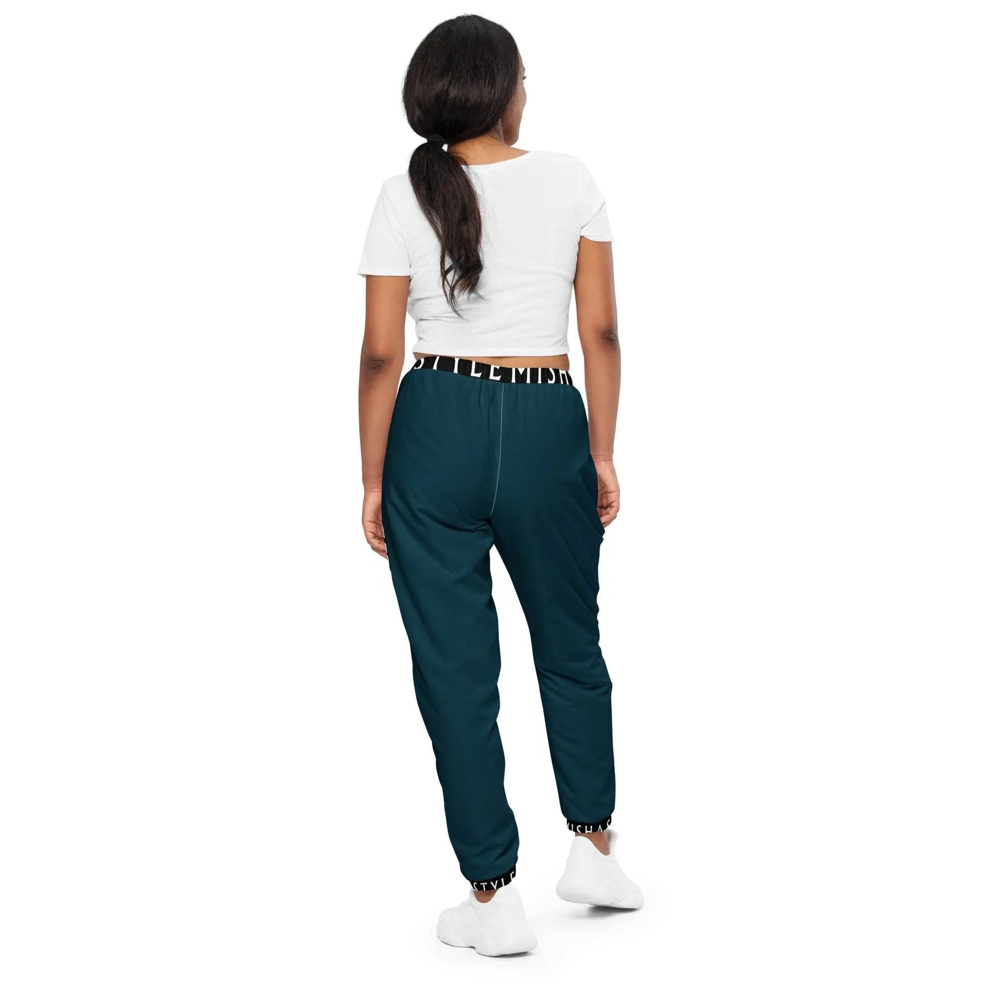 Side Solid Unisex  Blue Whale track pants - IVORYNN