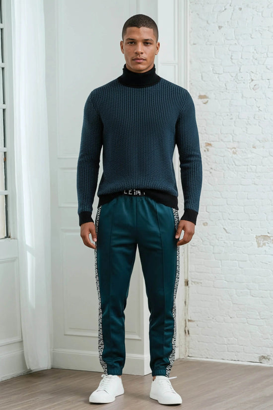 Side Solid Unisex  Blue Whale track pants - IVORYNN