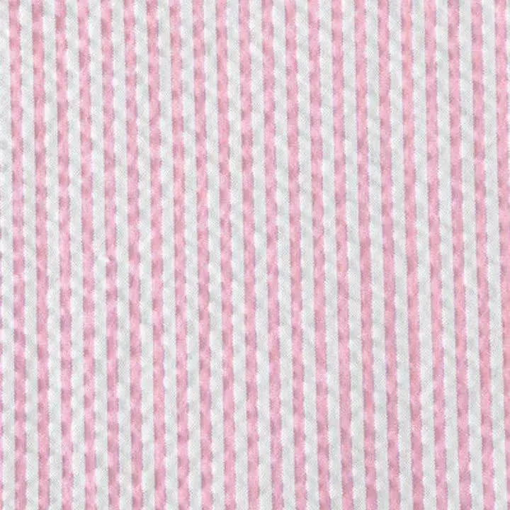 Slim Fit Two-Button Seersucker Pink Suit Set - IVORYNN