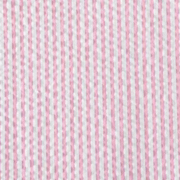 Slim Fit Two-Button Seersucker Pink Suit Set - IVORYNN