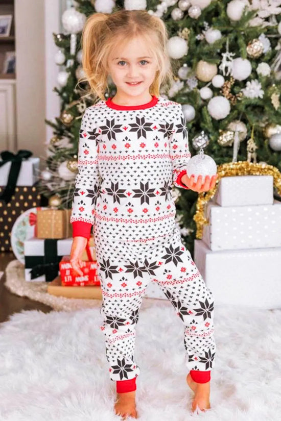 Snowflake Pattern Top and Pants Set - IVORYNN