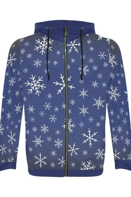 Snowy Full Zip Navy Hoodie - IVORYNN