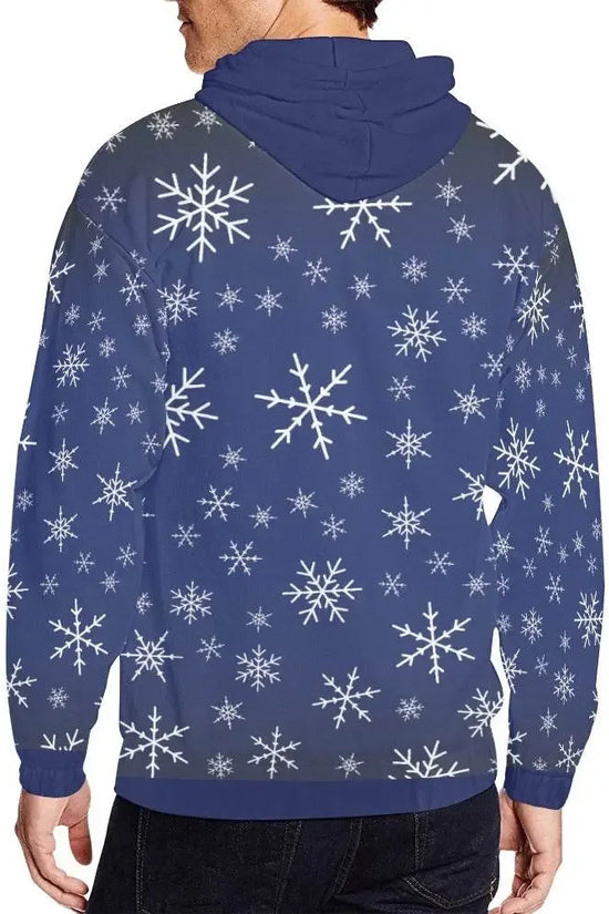 Snowy Full Zip Navy Hoodie - IVORYNN