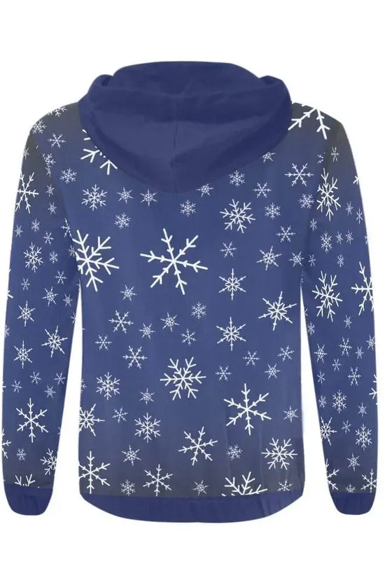 Snowy Full Zip Navy Hoodie - IVORYNN