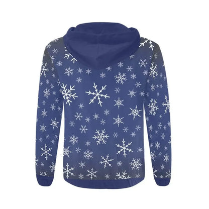 Snowy Full Zip Navy Hoodie - IVORYNN