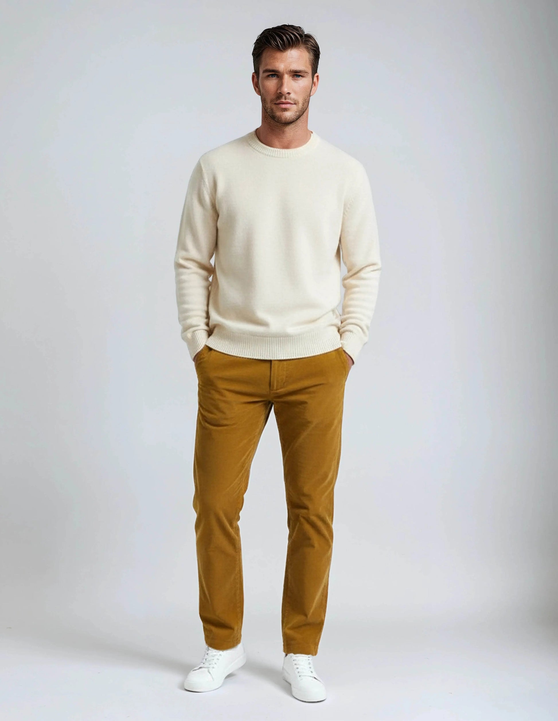 Soft Stretch Classic Albero Corduroy Pants - IVORYNN