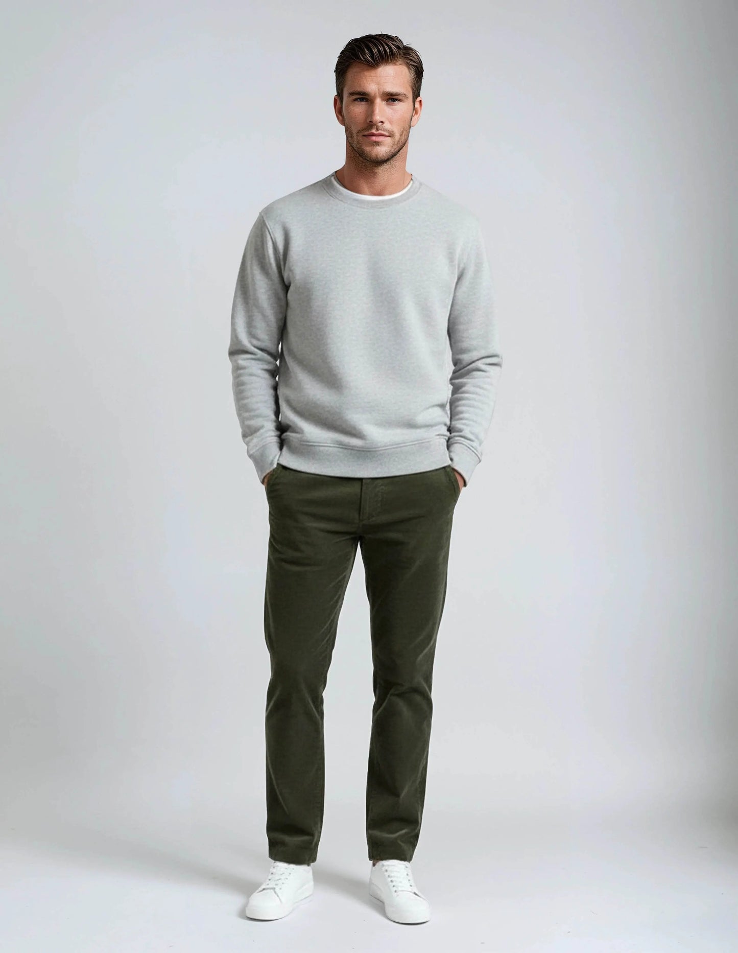 Soft Stretch Classic Hunting Green Corduroy Pants - IVORYNN