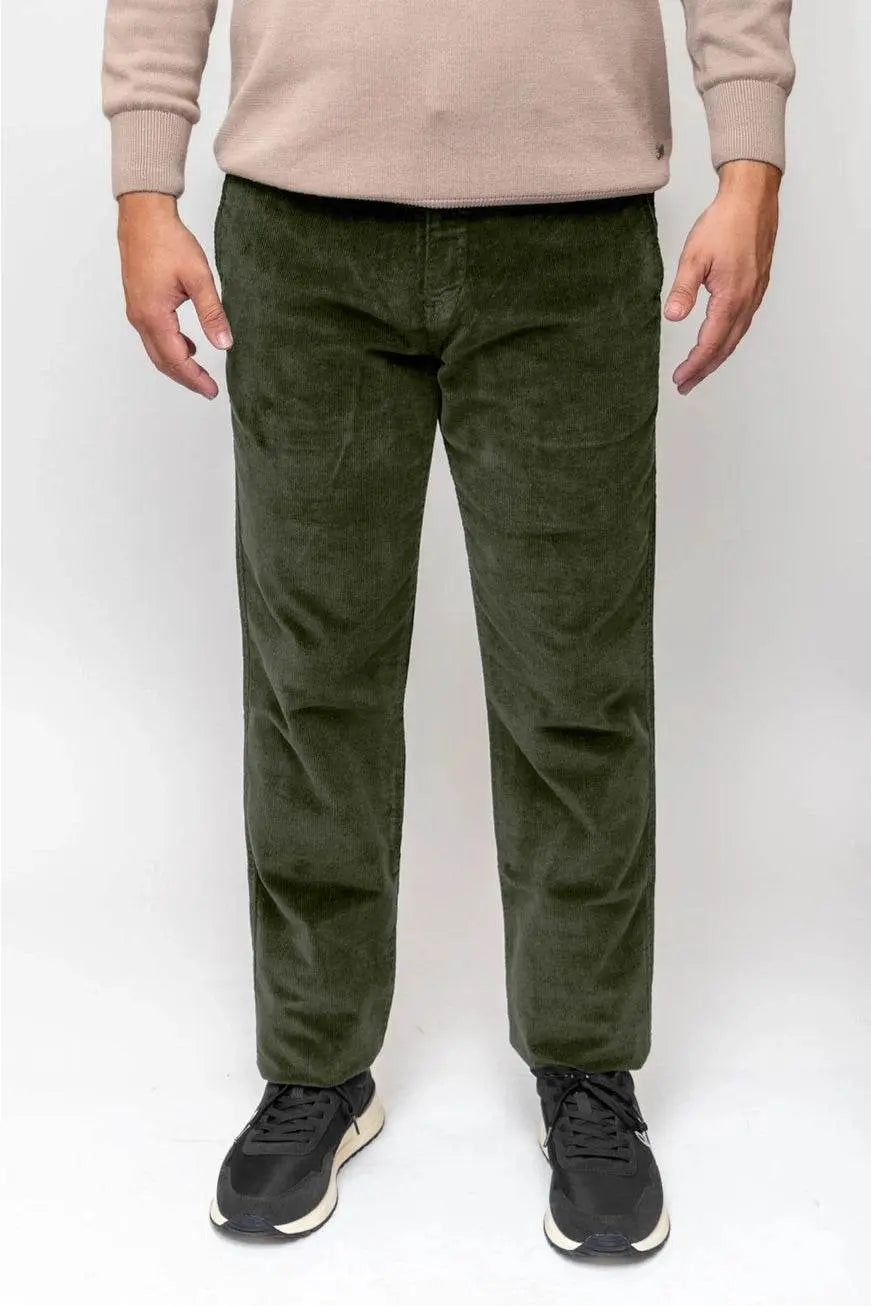 Soft Stretch Classic Hunting Green Corduroy Pants - IVORYNN