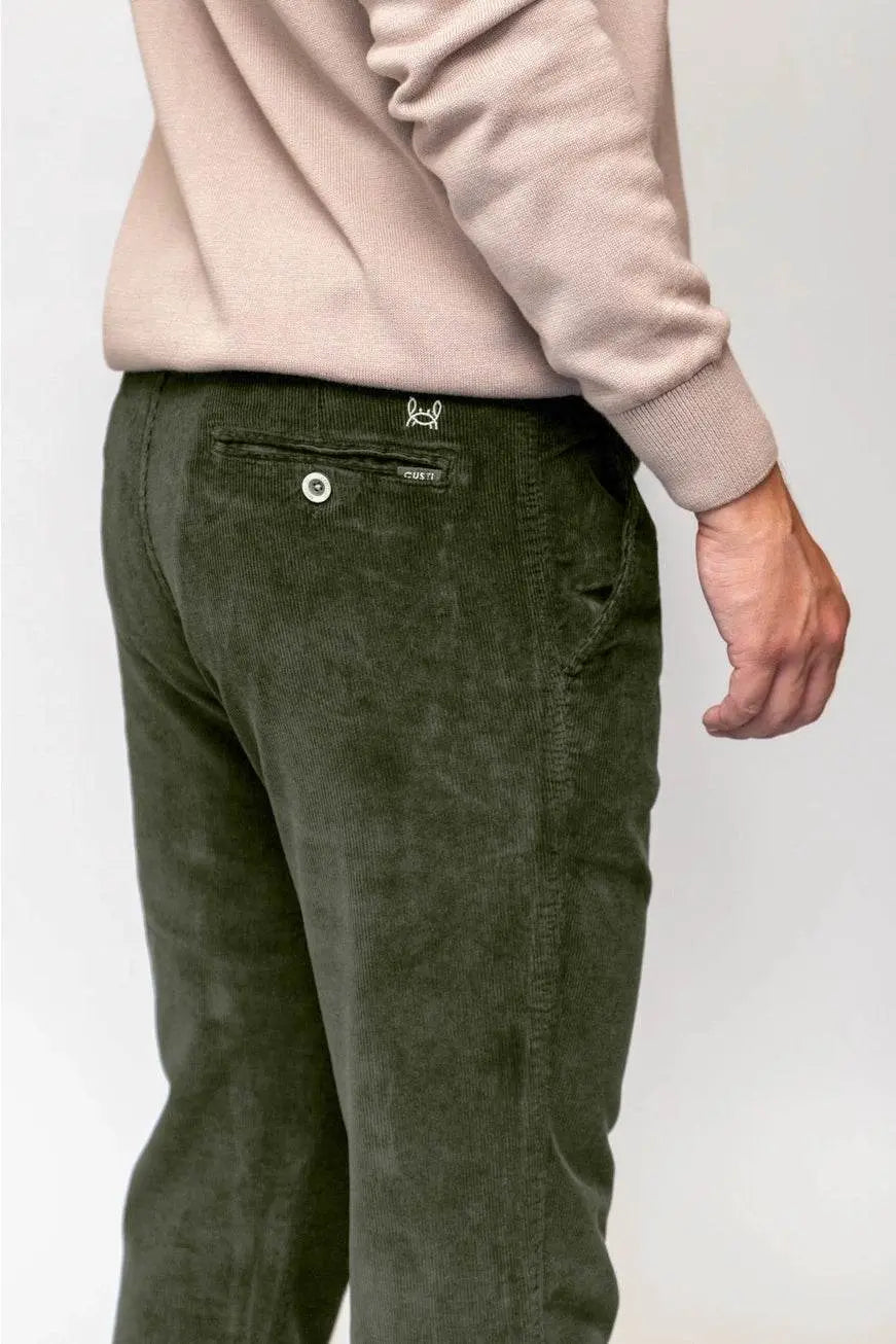 Soft Stretch Classic Hunting Green Corduroy Pants - IVORYNN