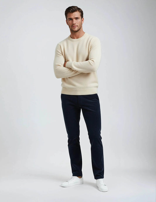 Soft Stretch Classic Navy Blue Corduroy Pants