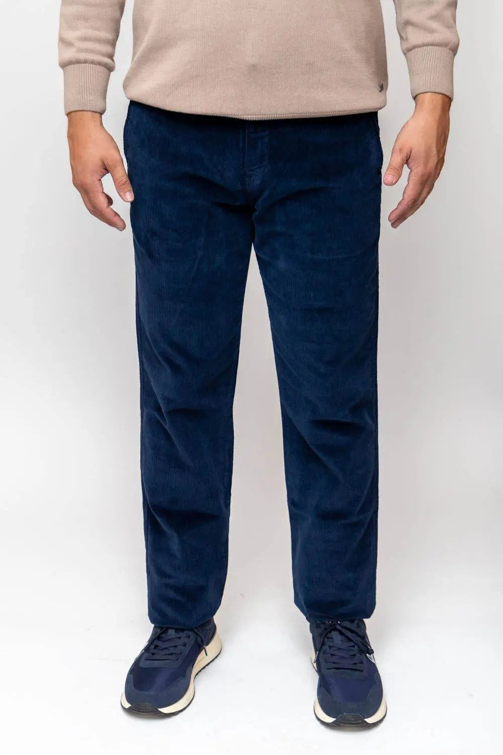 Soft Stretch Classic Navy Blue Corduroy Pants - IVORYNN