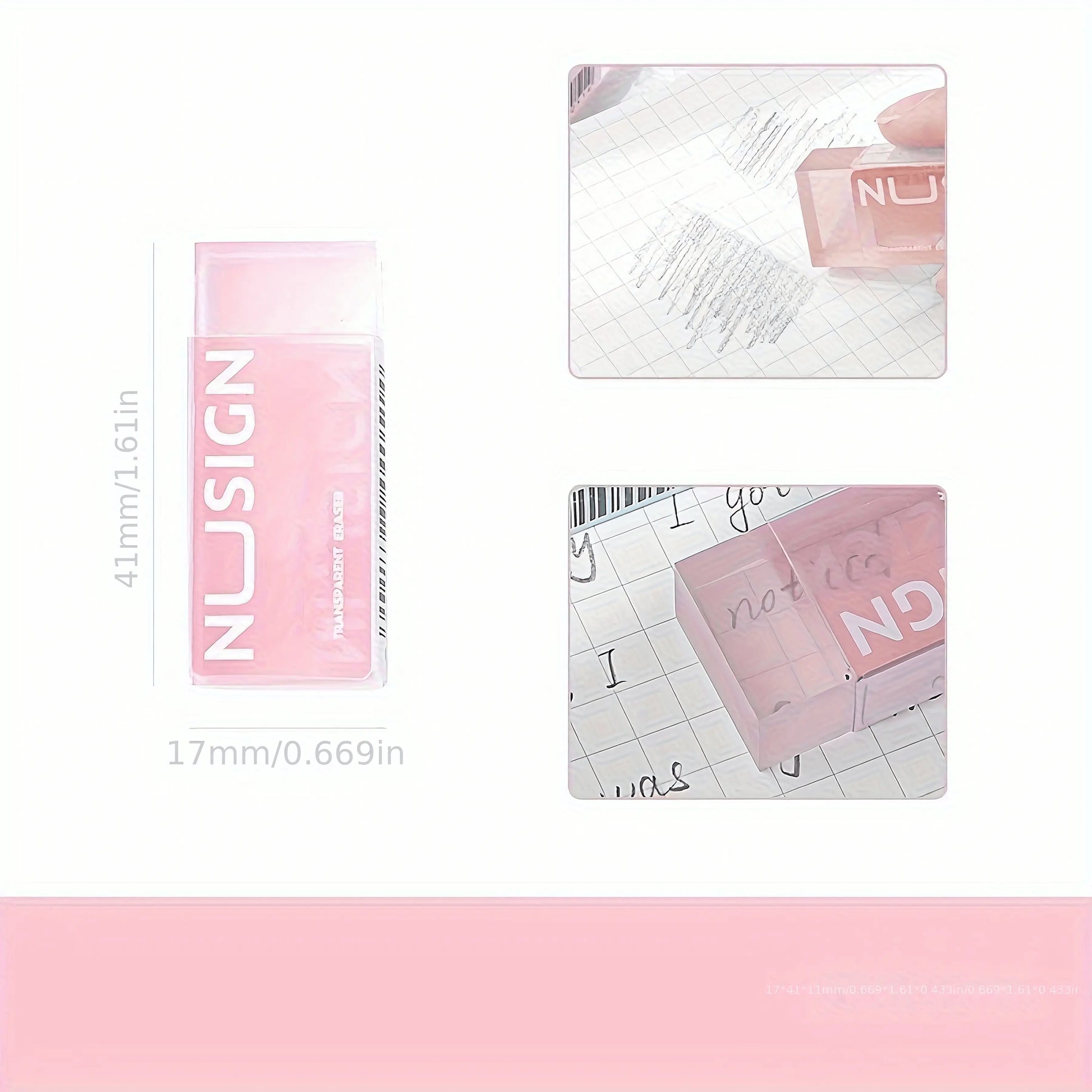 Solid Color Transparent Pencil Eraser - IVORYNN