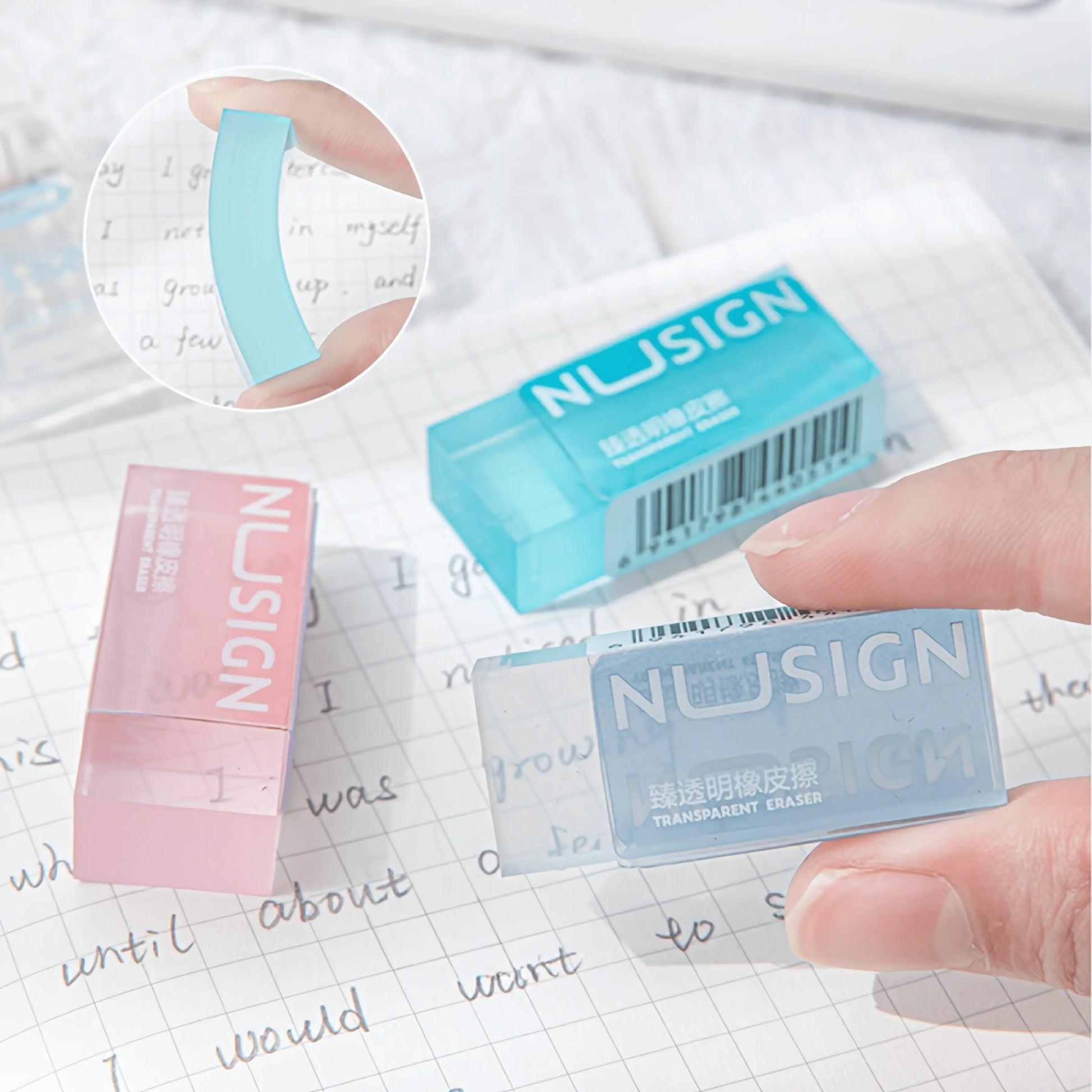 Solid Color Transparent Pencil Eraser - IVORYNN