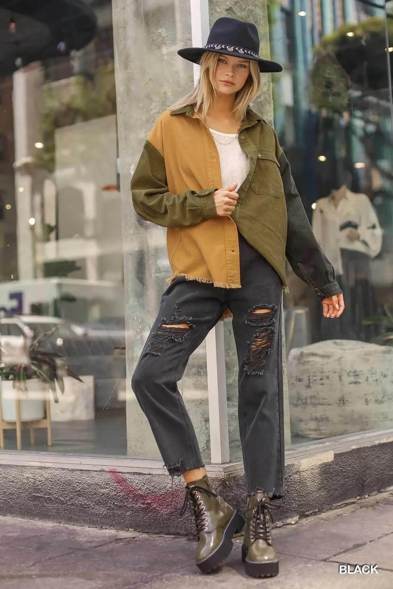 Straight Distressed Denim Pants - IVORYNN