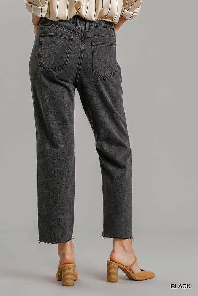 Straight Distressed Denim Pants - IVORYNN