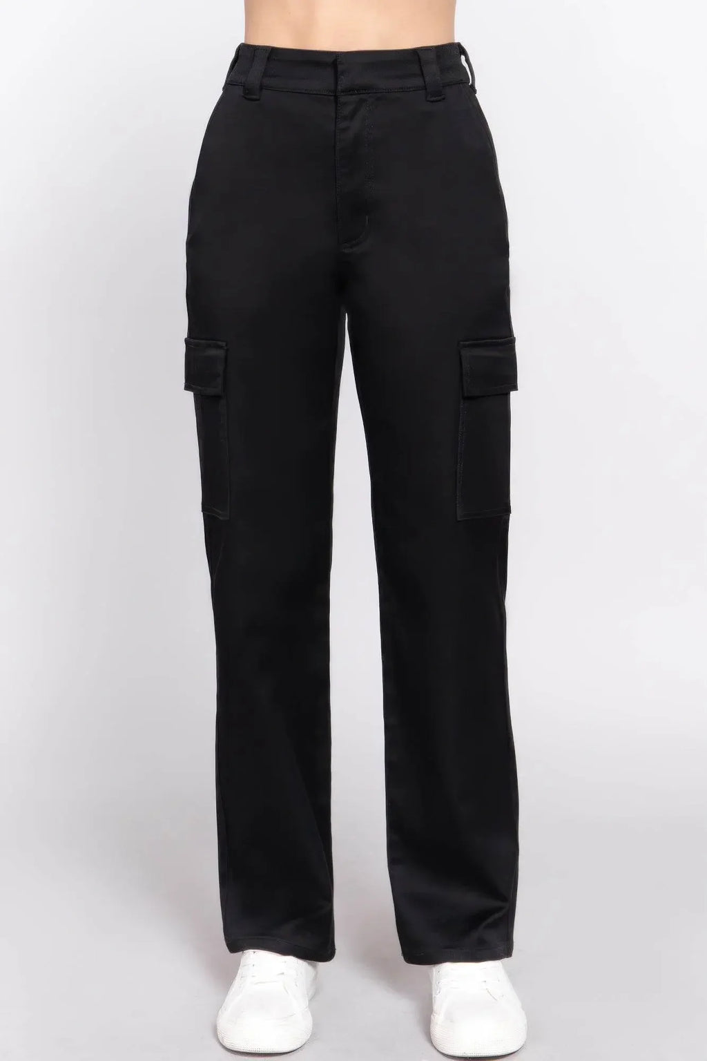 Straight Fit Comfort Functional Black Long Pants - IVORYNN