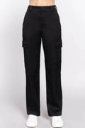 Straight Fit Comfort Functional Black Long Pants - IVORYNN