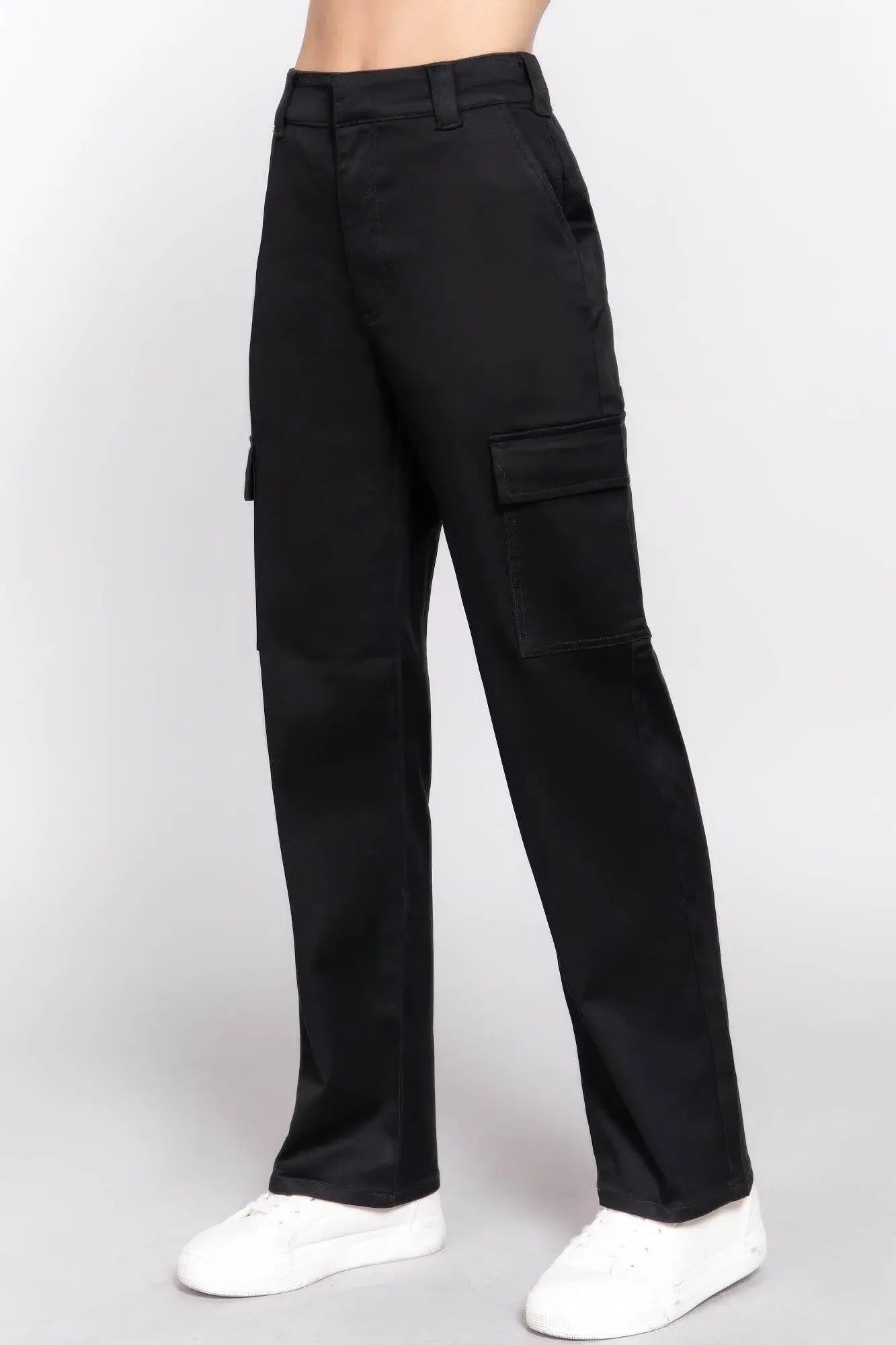 Straight Fit Comfort Functional Black Long Pants - IVORYNN