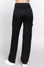 Straight Fit Comfort Functional Black Long Pants - IVORYNN
