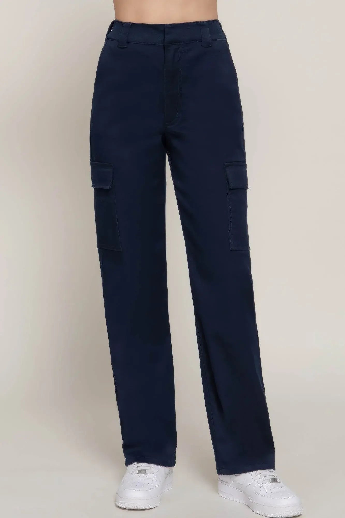 Straight Fit Comfort Functional Navy Long Pants - IVORYNN
