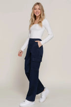 Straight Fit Comfort Functional Navy Long Pants - IVORYNN