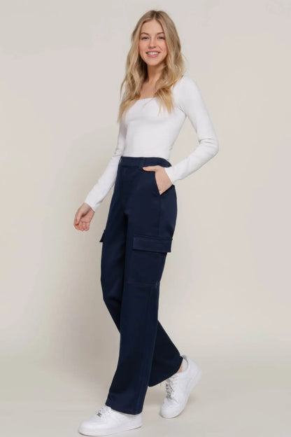 Straight Fit Comfort Functional Navy Long Pants - IVORYNN